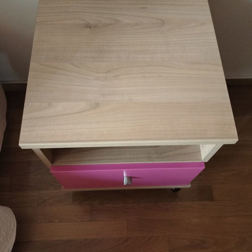 Children's wooden bookshelf and bedside table