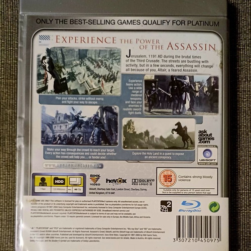 Assassins Creed PlayStation 3 game like new