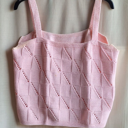 Vintage 80s Pink Cotton Knit Top Medium like new