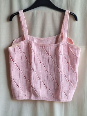 Vintage 80s Pink Cotton Knit Top Medium like new