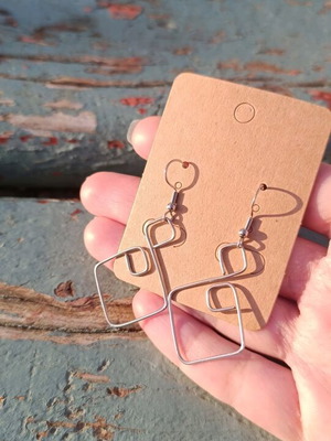 Handmade earrings new from stainless steel silver