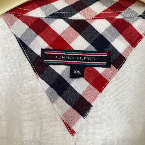 Tommy Hilfiger white men's short-sleeve shirt new, cotton