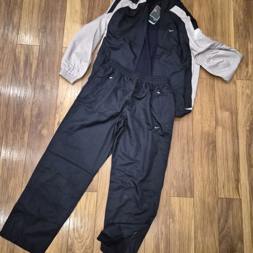 Nike vintage tracksuit set 00s, size M, dark blue with beige grey