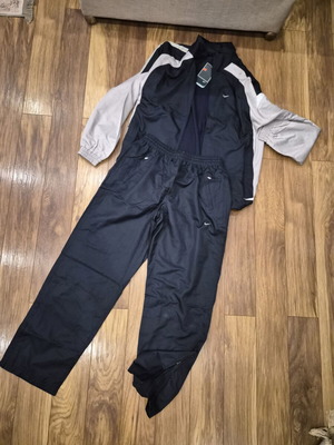 Nike vintage tracksuit set 00s, size M, dark blue with beige grey