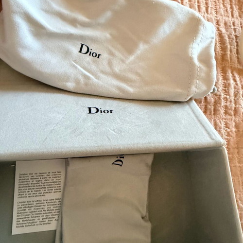 Dior vintage sunglasses used, white-blue oversized cat-eye