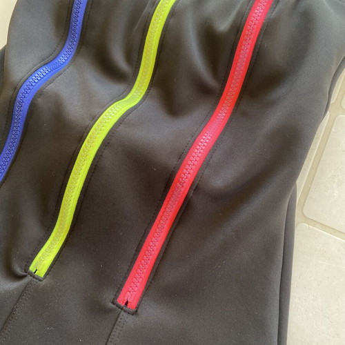 SugarFree one-piece swimsuit like new, black with colorful zippers, strapless