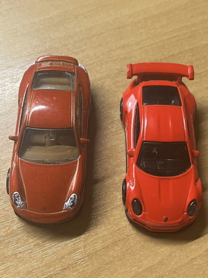 Porsche Turbo and GT3 RS collectible toy cars like new, pack of two
