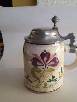 German ceramic beer mug used, height 20 cm