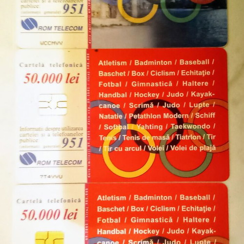 Romanian Sydney 2000 Olympic Games phone cards, pack of 3