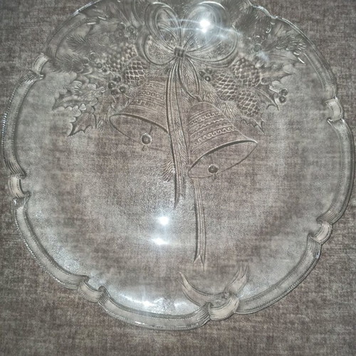 Christmas platter large like new with embossed designs