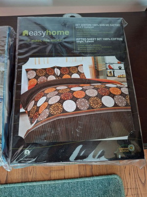 Easyhome bed sheet set for single bed, new, 100% cotton, 3 pieces
