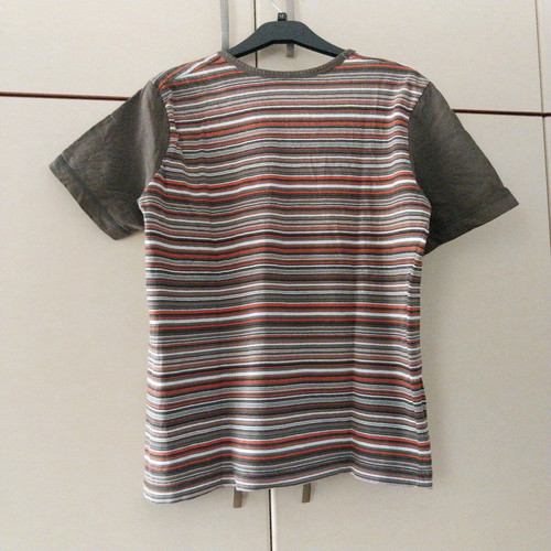 Cecil striped blouse No L used, cotton, green and orange