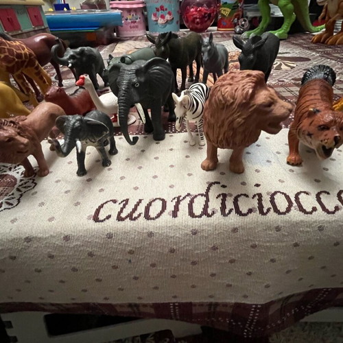 Plastic animals used, set of 30, farm jungle sea