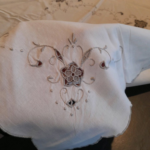 Handmade embroidered tablecloth square like new