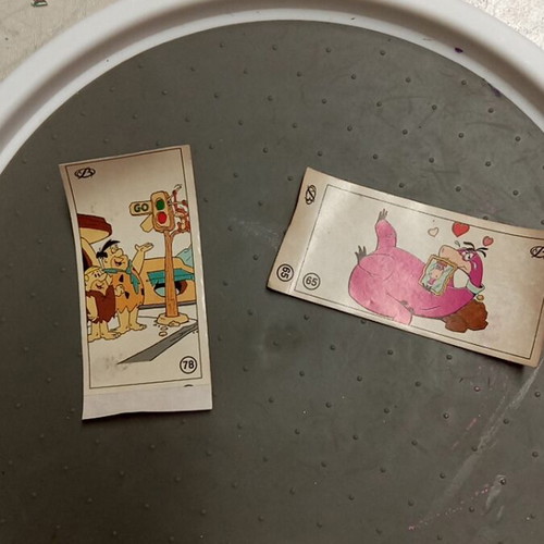 Koukouroukou Flintstones stickers set no 78 and 65 like new
