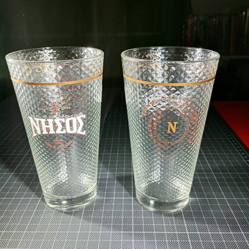 Nisos Beer 2 Glasses 0.3l New Promotional Made in Italy