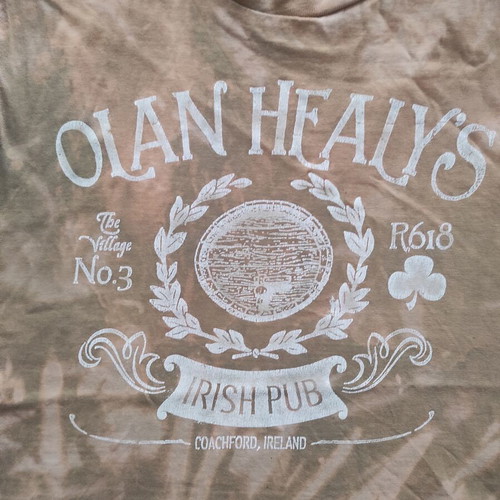 Old Navy Irish Themed Tie Dye Bleached Reworked Muscle Tee refurbished