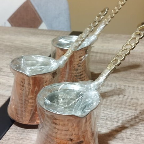 Traditional Copper Briki Coffee Pot new, pack of 3