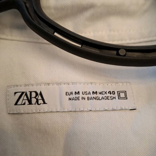Ανδρικό πουκάμισο Zara άσπρο σαν καινούργιο, μέγεθος M