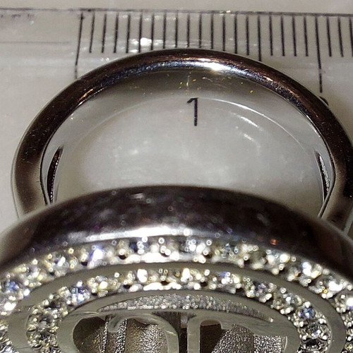 JUST CAVALLI SILVER RING WITH SWAROVSKI STONES - RARE PIECE