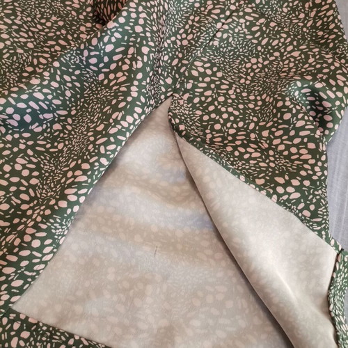 Dress like new in olive color, empire cut and crossover style