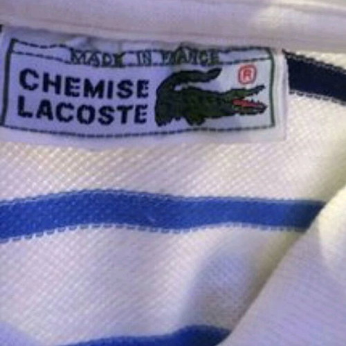 Vintage мъжка райе тениска Lacoste polo употребявана размер M