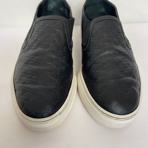 Gucci leather slip-on sneakers used, size 41.5, black