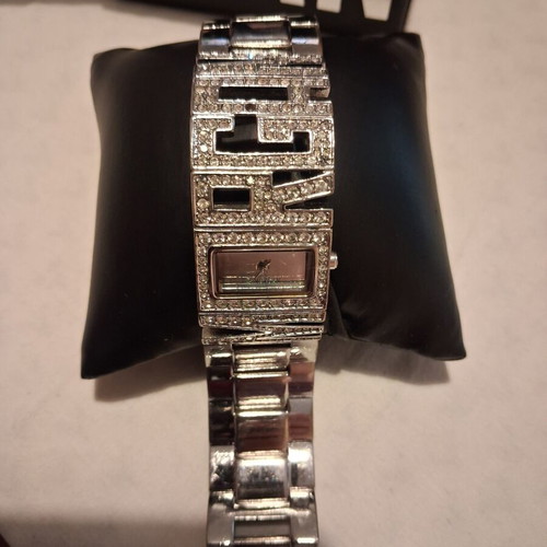 Morgan women's watch with rhinestones like new, silver