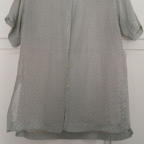 Transparent vintage shirt one size, new, turquoise and white