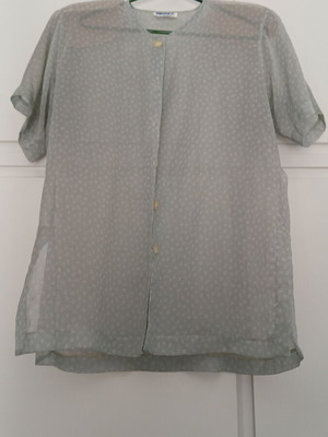 Transparent vintage shirt one size, new, turquoise and white