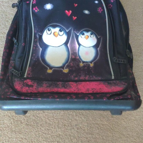 Polo School Bag with Penguins used, wheeled and foldable handle