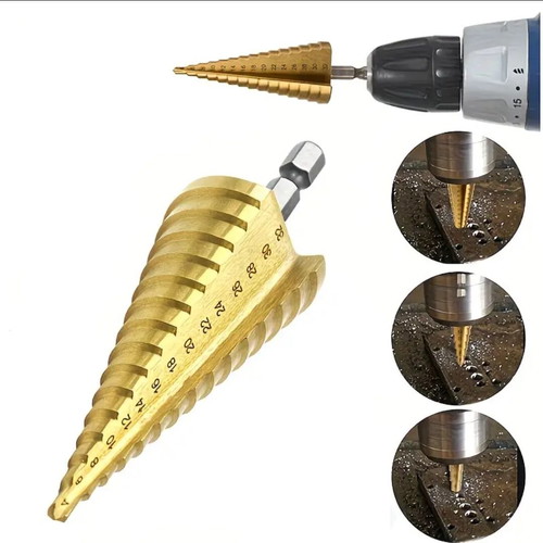 Titanium conical drill bit 4-32mm with hex shank new