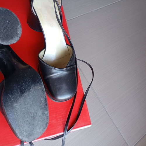 Vintage Shellys leather high heel shoes with strap used size 36-37