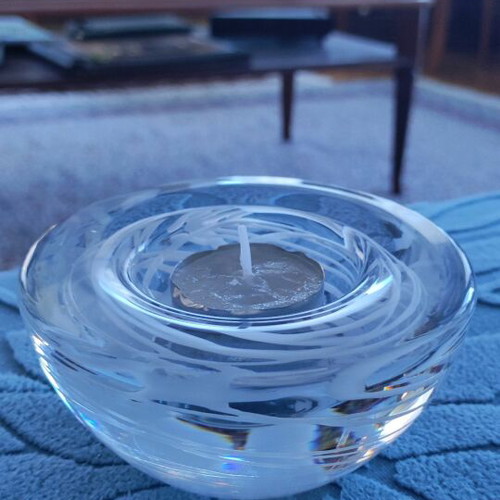 Crystal candle holder for tealight like new, Atoll series Anna Ehrner