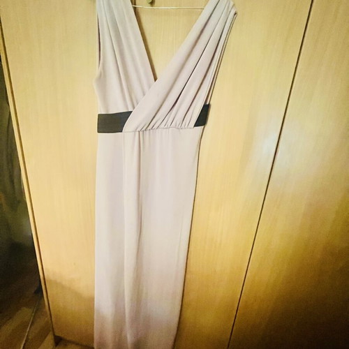 Nude dress like new, draped fit, wrinkle resistant