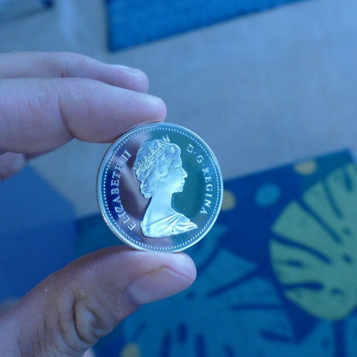 Silver coin Canada 1982 with case
