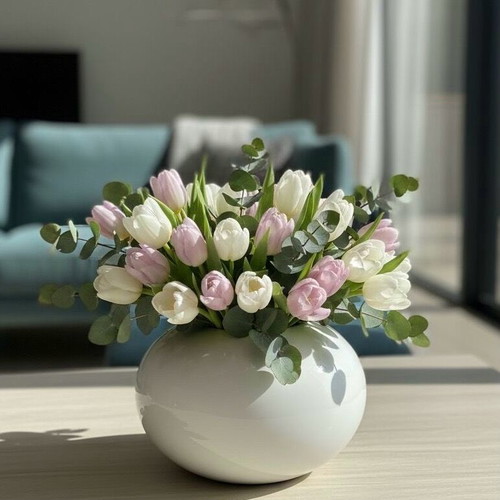 White spherical vase like new, modern and minimal
