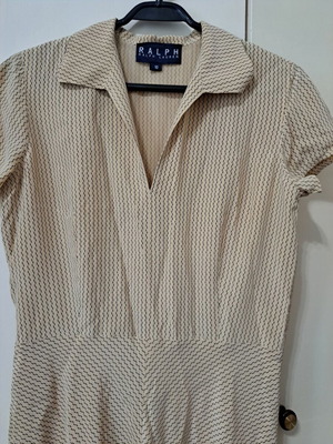 Ralph Lauren cocktail dress medium silk like new, black beige