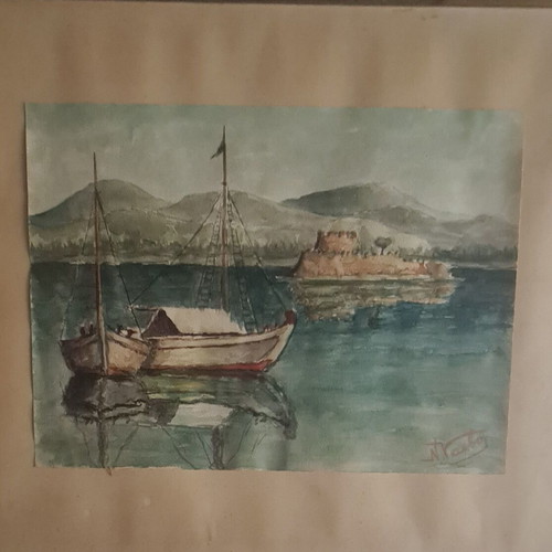 Oil painting on cardboard signed artwork like new