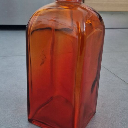 Decorative orange square bottle like new