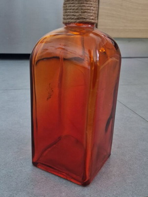 Decorative orange square bottle like new
