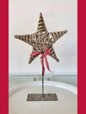 Handmade decorative star new on metal base rustic elegance