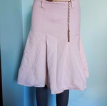 Vintage Italian denim skirt used, elastic, pale pink, sizes M/L