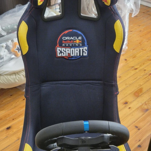 Playseat Red Bull Racing game seat with Logitech G29 wheel and gearshift, like new