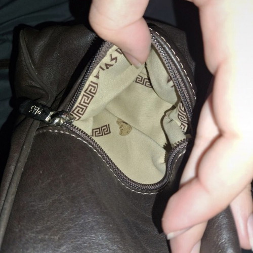 Dias leather bag used brown backpack