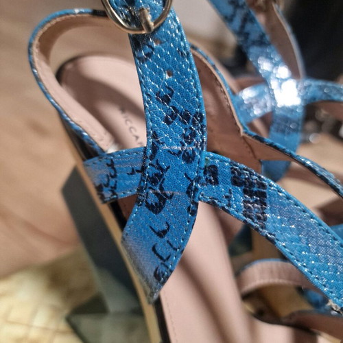 Blue women's high-heeled shoes new, size 36