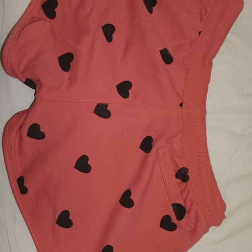 Women's shorts with hearts, pink and black