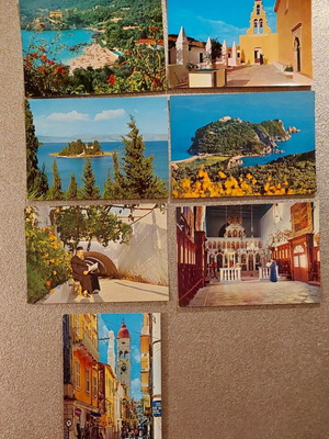 Postcards like new, pack of 7 from Corfu