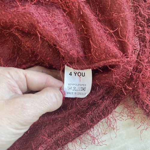 4You women's V blouse used, burgundy with sequins