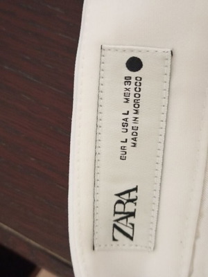 Zara white straight-leg pants like new, size L